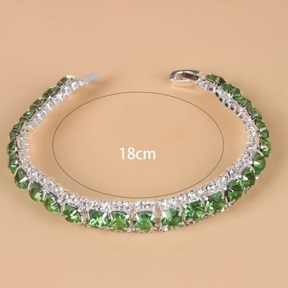 Swarovski Elements Light Green Tennis Bracelet - Picture 6 of 7
